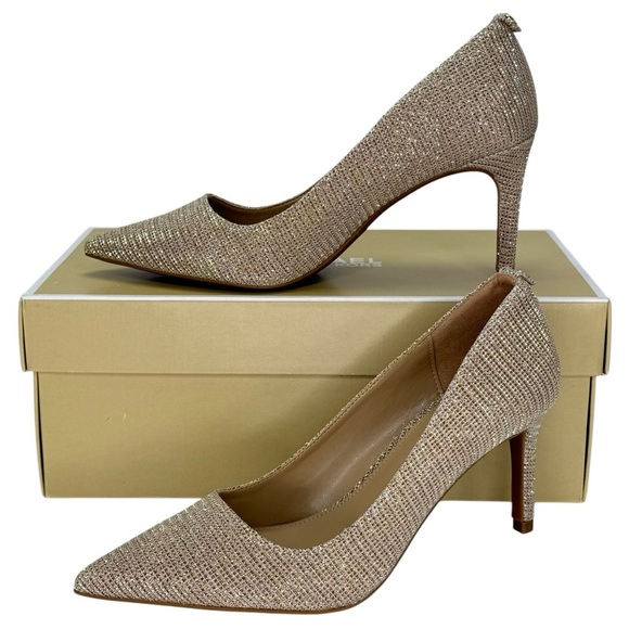 Michael Kors Alina Flex Gold Glitter Chain Mesh Womens Pumps Size 5.5M